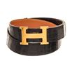 Image 1 : Hermes Black Leather Constance Belt