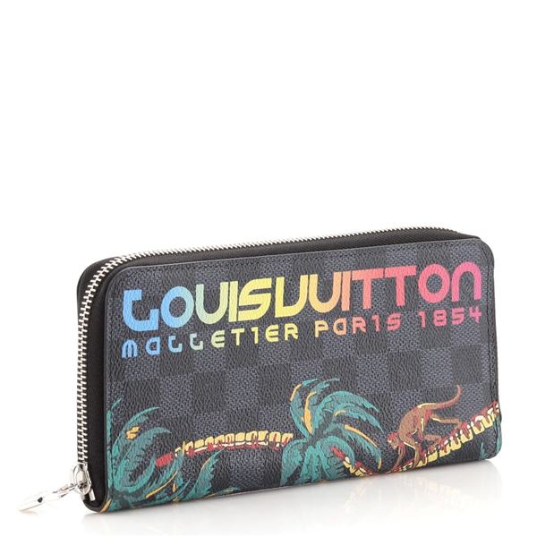 Louis Vuitton Damier Cobalt Jungle Limited Edition Zippy Vertical Wallet
