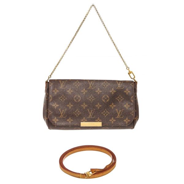 Louis Vuitton Brown Monogram Canvas Leather Favorite MM Bag