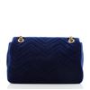 Image 2 : Gucci Blue Matelasse Velvet GG Marmont Medium Flap Bag