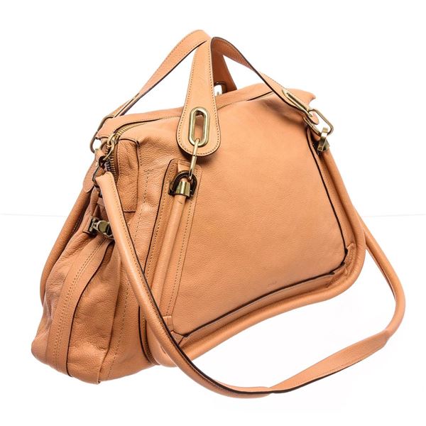 Chloe Tan Leather Paraty Large Shoulder Bag