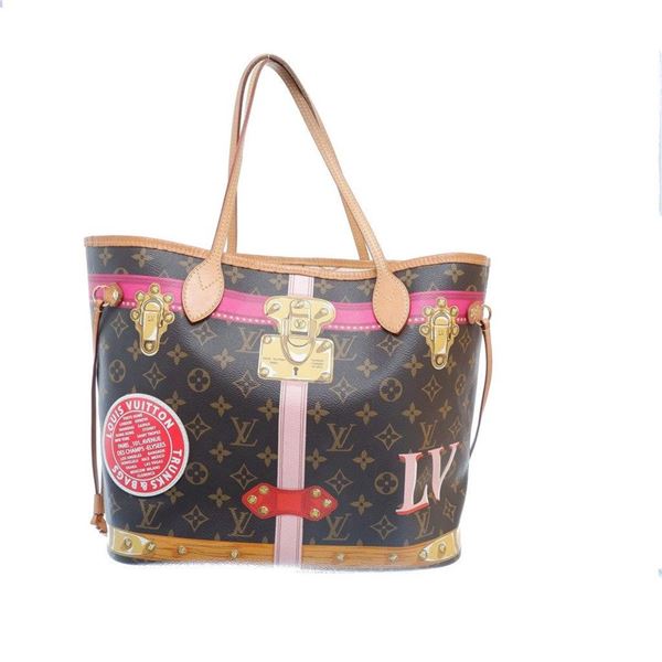 Louis Vuitton Monogram Summer Trunks Neverfull MM Tote Bag