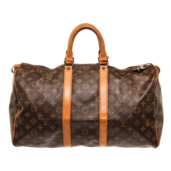 Louis Vuitton Brown Monogram Keepall 45cm Travel Bag