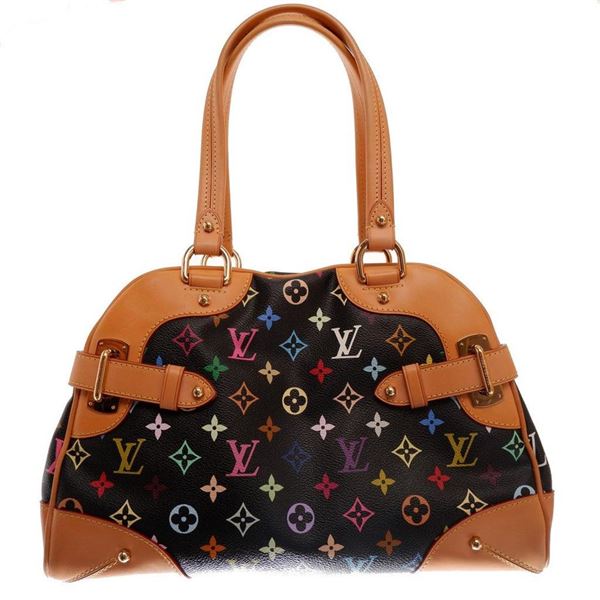 Louis Vuitton Black Monogram Multicolor Canvas Claudia Bag