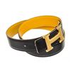 Image 2 : Hermes Black Leather Constance H Belt