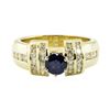 Image 2 : 1.40 ctw Round Brilliant Blue Sapphire And Diamond Ring - 14KT Yellow Gold