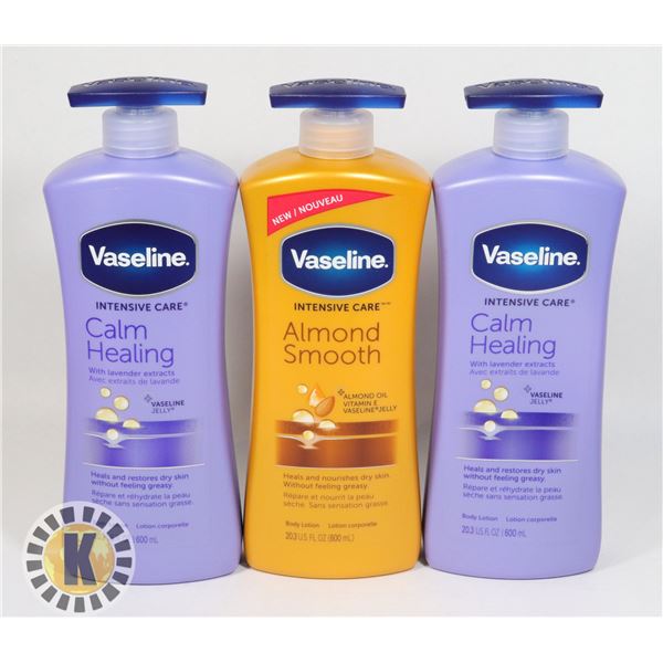 LOT OF THREE VASELINE LOTION