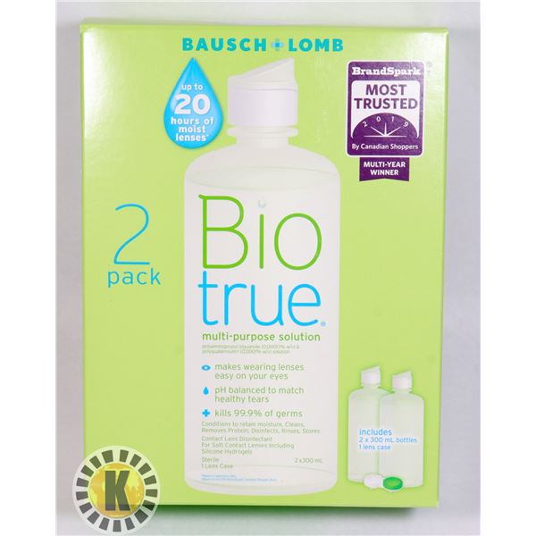 2 PACK BIO TRUE CONTACT LENS SOLUTION