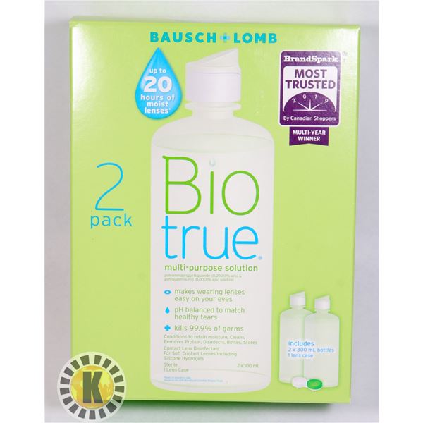 2 PACK BIO TRUE CONTACT LENS SOLUTION