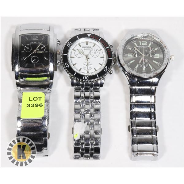 LOT OF THREE MENS FASHION WATCHES