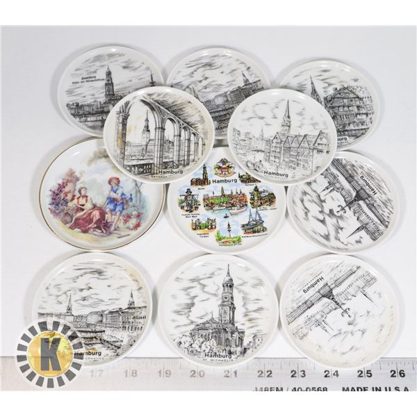 LOT OF 11 VINTAGE CERAMIC HAMBURG COASTERS