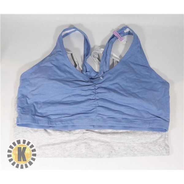 WOMENS 2 PACK BLUE/GREY  SPORTS BRAS SIZE XL