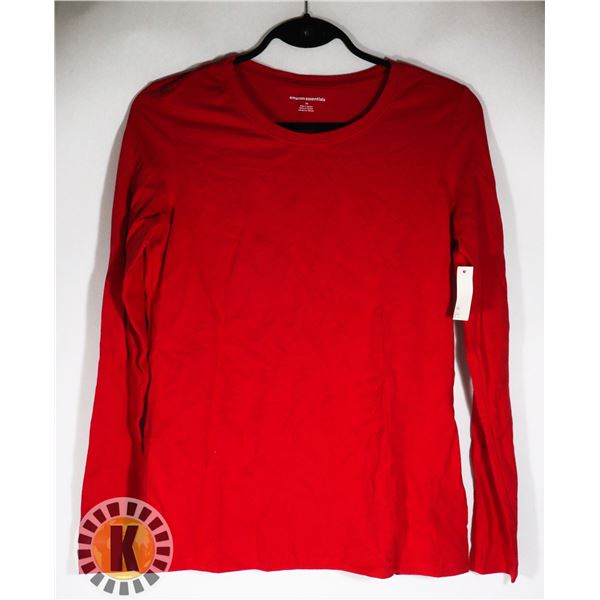 WOMENS RED LONG SLEEVE TEE SIZE M