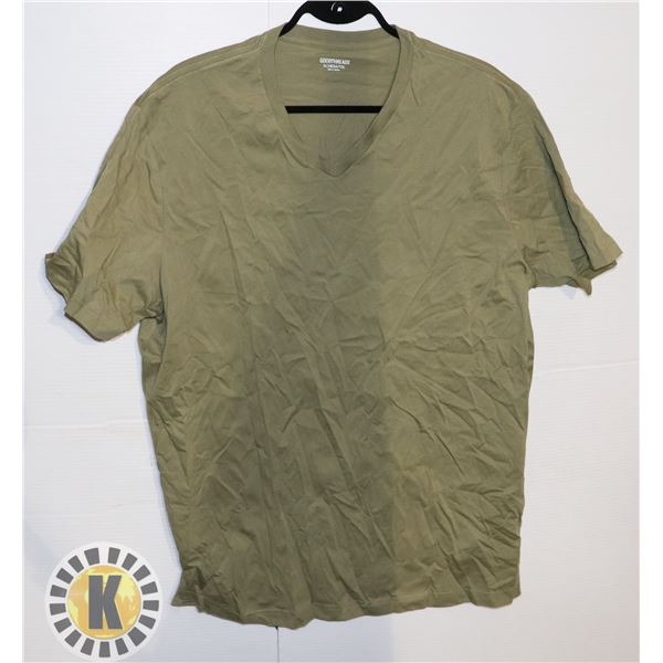 MENS XL V-NECK TEE OLIVE COLOUR