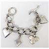 Image 1 : Sterling Silver Playing Card Suit Charm Bracelet