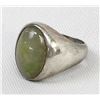 Image 1 : Sterling Jade Ring, Size 7