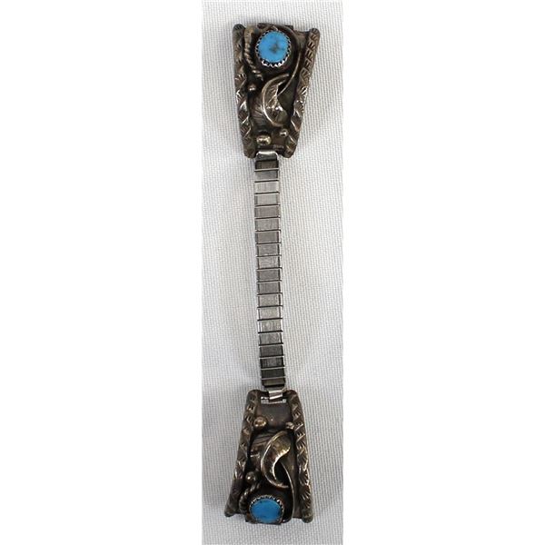 Navajo Sterling Turquoise Coral Watch Band