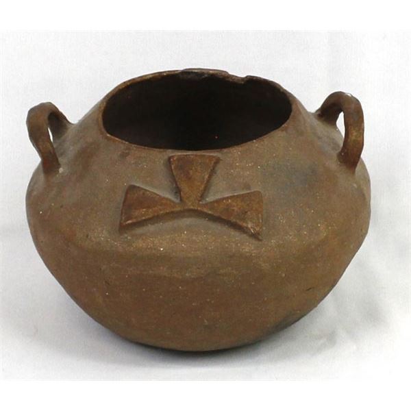 Taos Pueblo Micaceous Clay Bowl, Double Handles