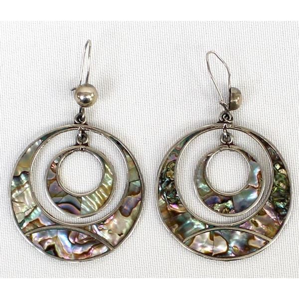 Mexican Ablone Shell Pierced Earrings