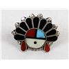 Image 2 : Zuni Sterling Inlay Sun Face Ring