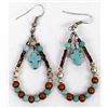 Image 1 : Turquoise Copper Pierced Earrings by Artist Eye