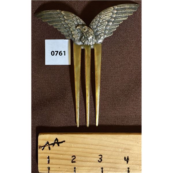 UNIQUE ANTIQUE EAGLE HAIR COMB PIN