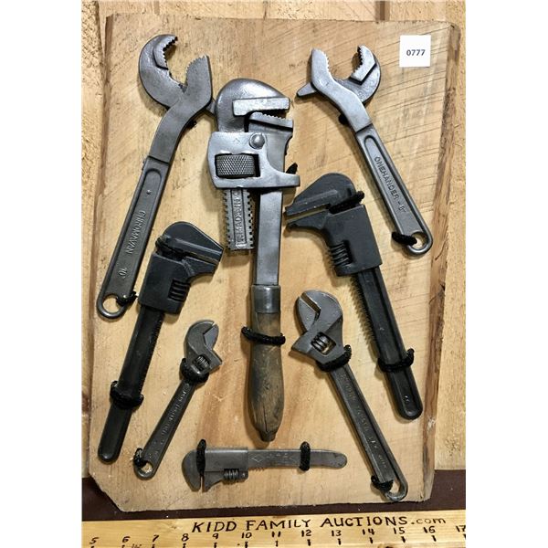 LOT OF 8 - ANTIQUE TOOLS ON DISPLAY BOARD