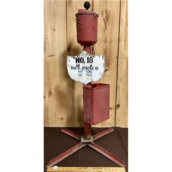 VINTAGE METAL PAR AIDE GOLF BALL WASHER - 45IN - UNIQUE FIND