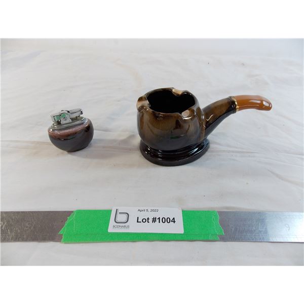 Tabletop Ashtray + lighter (both Japan)