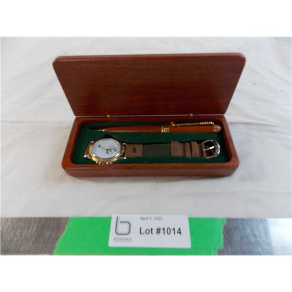 Mack Truck Pen + watch in wood case