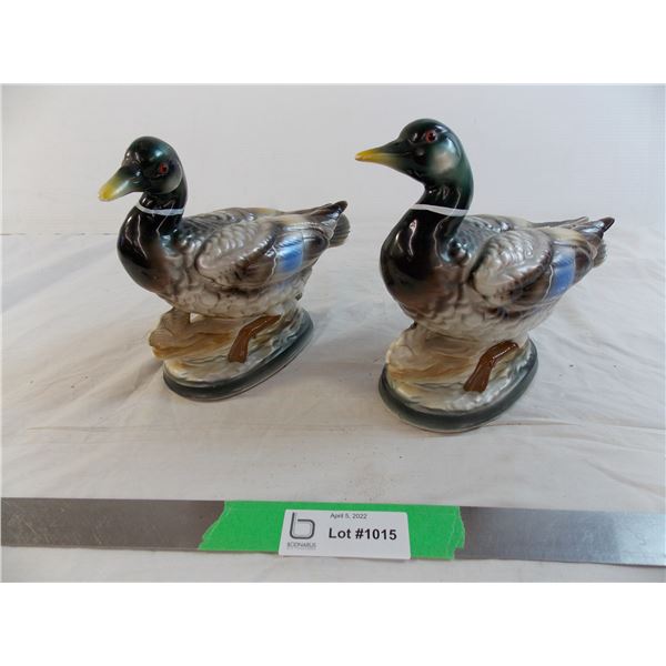 (2) Ceramic Mallards - felt on bottom