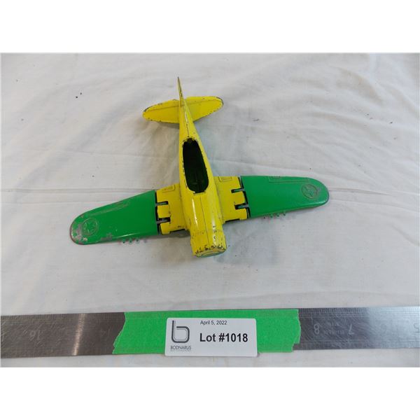 Hubley Kiddie Toy airplane - retractable landing wheels + folding wings