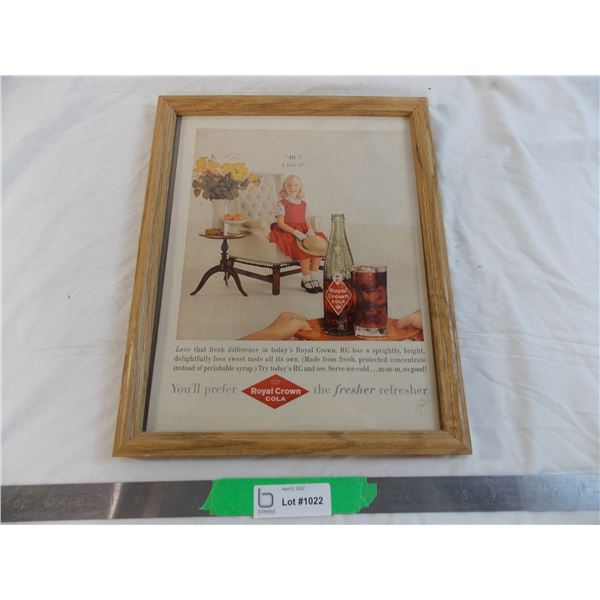 RC Cola advertisement framed - 12x15
