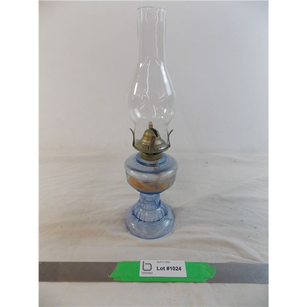 Light Blue Oil Lamp - with shade