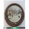Image 1 : Oval Clock portrait with horse on acreage - 23x19