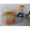 Image 2 : Vintage Kids Toys, plastic dolls, santa clause, telephone