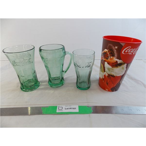 Coca-Cola glasses + big gulp cup