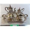 Image 1 : Leonard Silver plate Teapot/Coffee/Cream/Sugar serving tray set