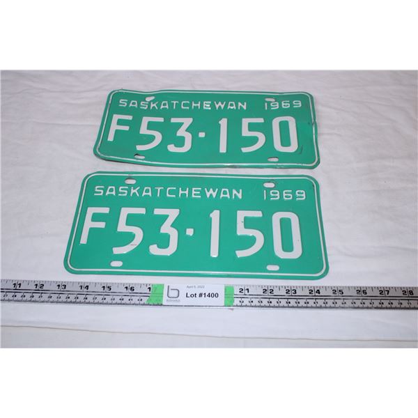 Saskatchewan 1969 License Plates