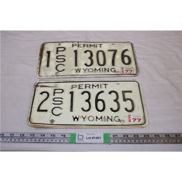 Permit Wyoming 1977 License Plates