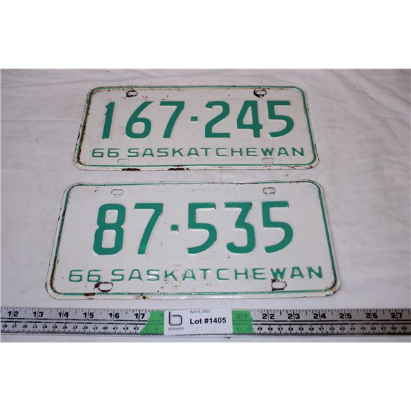 Saskatchewan 1966 License Plates