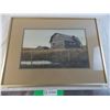 Image 1 : Framed picture of log cabin - by L Gibbs 20" x 15"