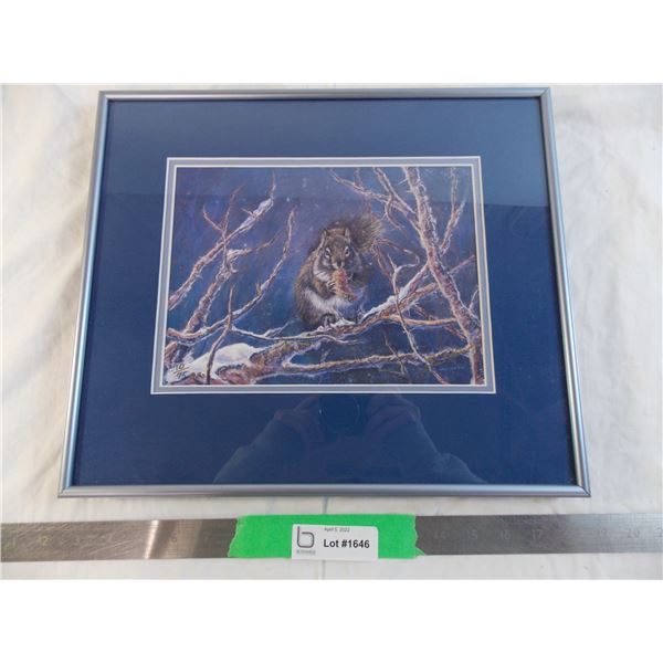 Framed picture of Squirrel #/75 - by Gail Adams 16x14