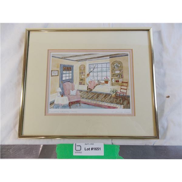 Framed art "Country Crystal-Pane" - by Helen Hunter - 12x10