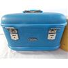 Image 2 : Vintage Blue + Yellow luggage containers with mirrors inside (hard plastic shells)