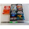 Image 1 : (4) Clive Cussler Hardcover Books + (1) Tom Clancy Hardcover Book
