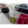 Image 5 : Various household containers, glass vase, misc