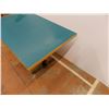 Image 2 : Green Topped Wood Table with Metal Legs - 30x48x30" Tall