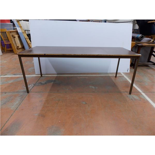 Long work table - 30x72x28  Tall (one bent leg)