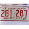 Image 2 : Sask 1973 Home of the RCMP matching license plates